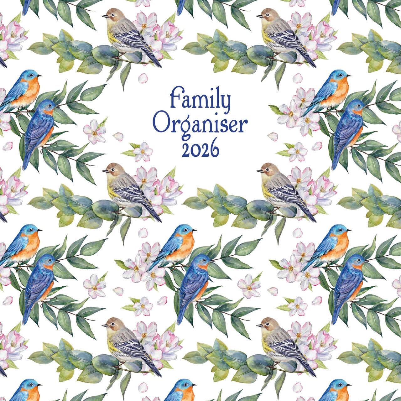 The Gifted Stationary 2026 Square Wall Calendar, Birdsong Family, 16-Month Organizer Theme Hanging Calendar with 180 Reminder Stickers, Month Planner for Home, or Creative Spaces, 12x12 In